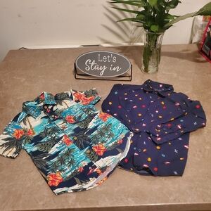 Boys Tropical and Navy Shirts